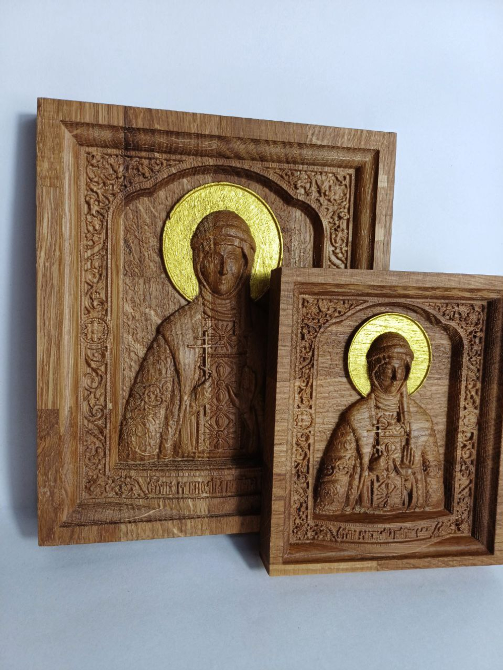 Освященная Икона Святой Княгини Ольги из дуба большая
