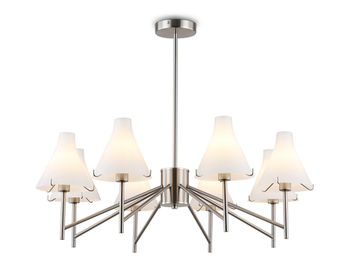 Светильник подвесной LH57125/8 SN/FR никель/белый матовый E14/8 max 40W D800*650