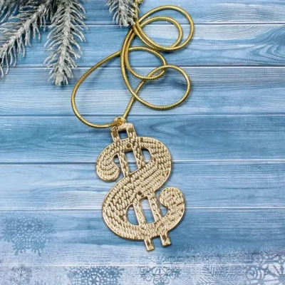 Карнавальный аксессуар «Крутое ожерелье» 10*6 см, золото