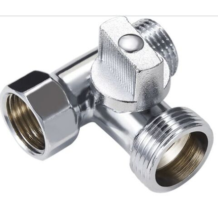 Кран шаровой 1/2" х 3/4" х 1/2" для подключения санитарных приборов, хром ZEGOR