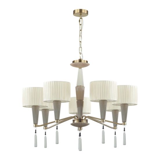 5403/7 CLASSIC ODL_EX23 171 бронзовый/светло-коричневый/кремовый металл/керамика/ткань Люстра E14 7*40W LATTE