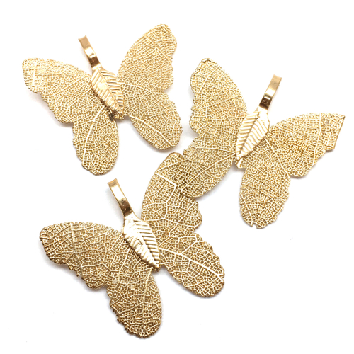 Подвеска желтая "Бабочка" 30х28 мм