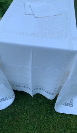 Скатерть 180x300 и 12 салфеток Palombella PM Elite молочные