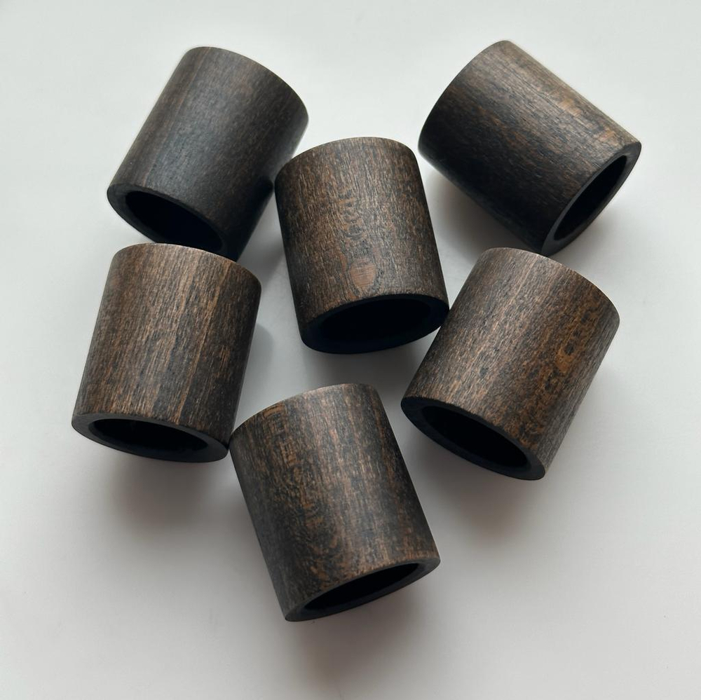 СНОВА В НАЛИЧИИ! Колпачок Cylinder 28, дерево, БУК, цвет ЧЕРНЫЙ УГОЛЬ, вставка черного цвета - 10 ШТУК