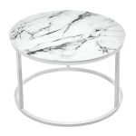 Набор кофейных столиков Bradex Home ов Tango белый мрамор с белыми ножками