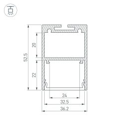 Профиль ARH-LINE-3750A-2000 ANOD (Arlight, Алюминий) 019615