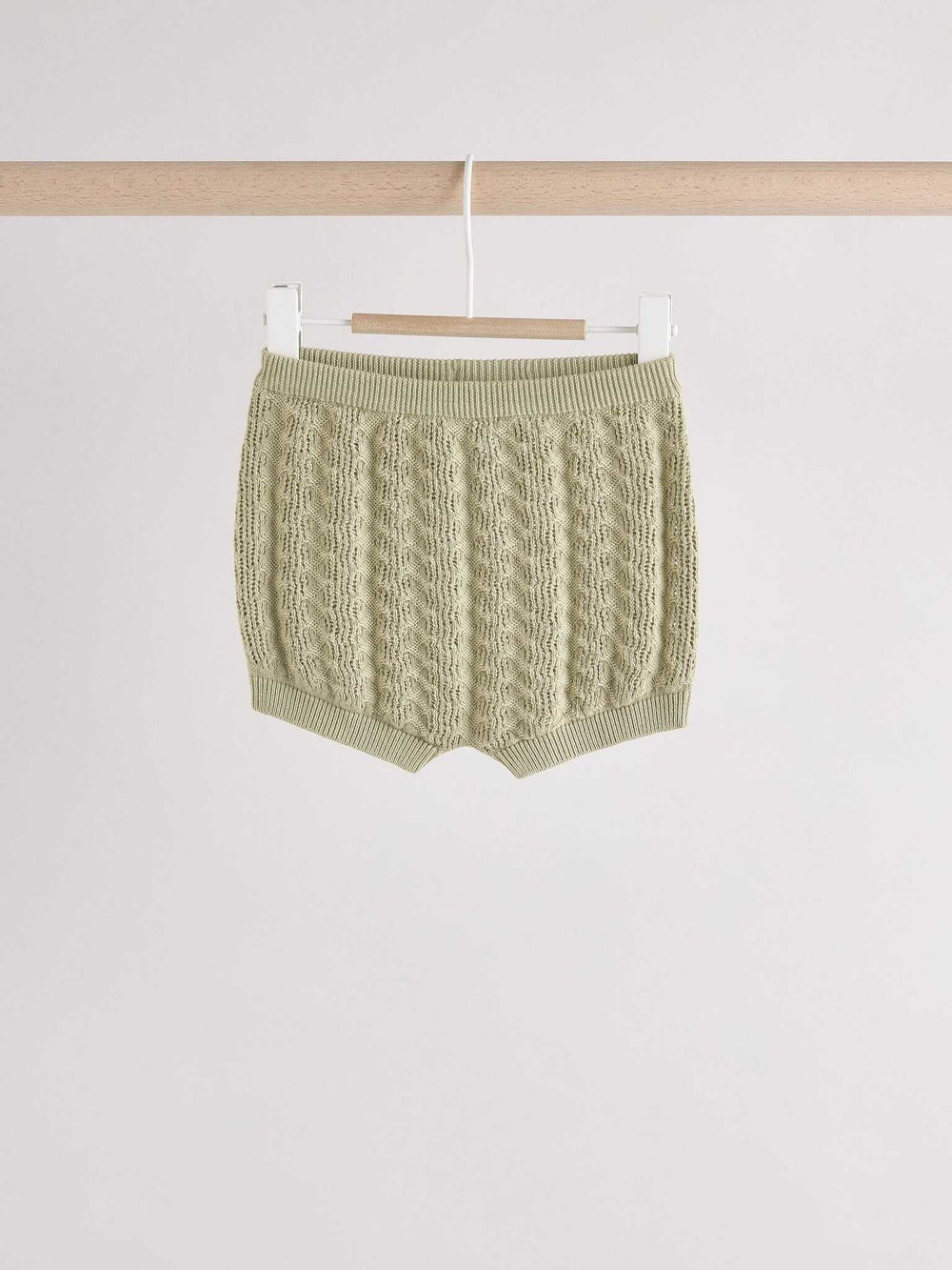 Рубашка и шорты вязаные в комплекте для малышей Next E81-347, Хаки