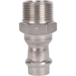 ROMMER Переходник с НР 15x3/4" из нержавеющей стали прессовой
