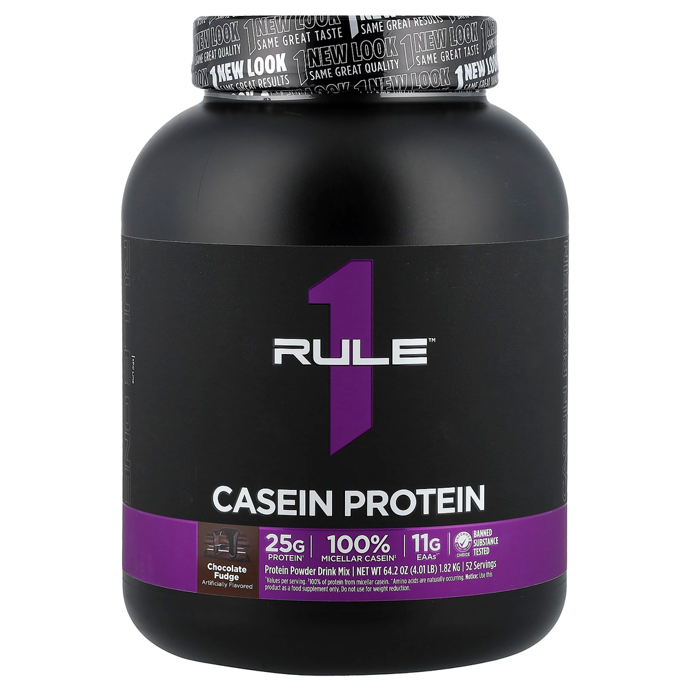 Rule One Proteins, казеиновый протеин, со вкусом шоколадной помадки, 1,82 кг (4,01 фунта)