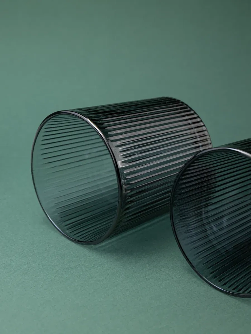 Набор ребристых бокалов для виски, 350 мл. 6 шт. черные