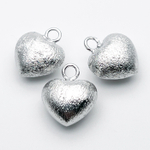 Подвеска Сердце, цвет серебро (родий), размер 17*15 мм, цена за 1 шт