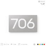 Номер на дверь 706, табличка на дверь для офиса, квартиры, кабинета, аудитории, склада, серая 120х70 мм, Айдентика Технолоджи