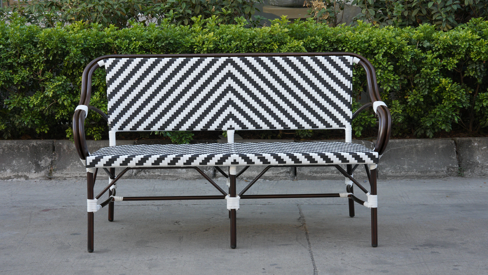 "Кабри" диван двухместный плетенный из искусственного ротанга, цвет черно-белый