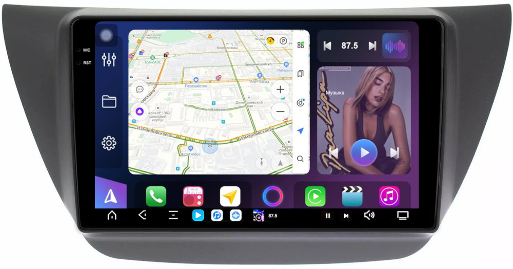 Магнитола для Mitsubishi Lancer 9 (CS), Cedia, Evolution 7-9 (CT) - FarCar XXL3060M монитор 9.5" 2K QLED на Android 14, TS20, 8+256Гб, CarPlay, 4G SIM-слот