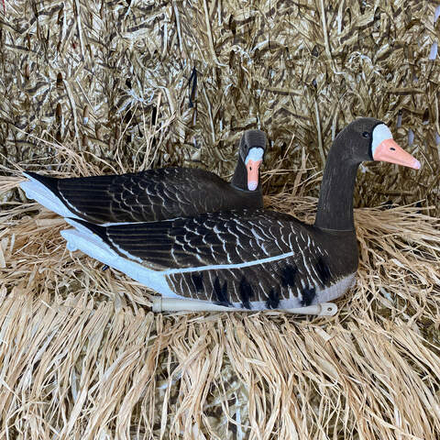 Плавающий белолобый гусь ЖИВОЕ ПЕРО мод. FBS-3D-UV