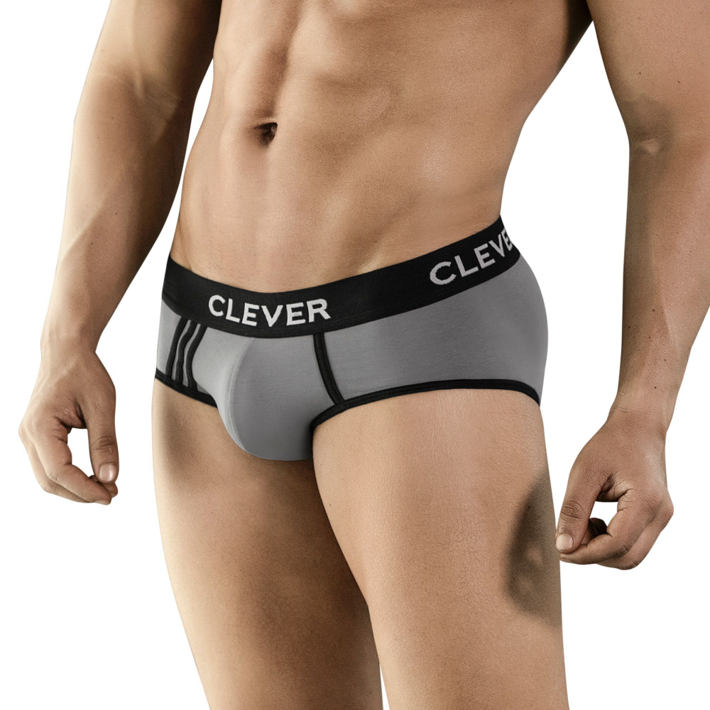 Серые хлопковые трусы-брифы Clever Piping Brief