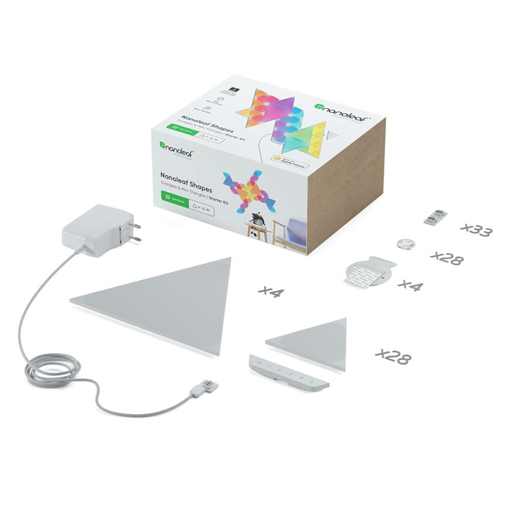 Умная светодиодная панель Nanoleaf Shapes Limited Edition Triangles & Mini Triangles Starter Kit (комплект — 32 шт.)