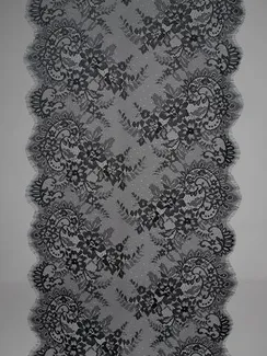 07-01 Кружево реснички (шантильи) широкое, 45 см, черный 170