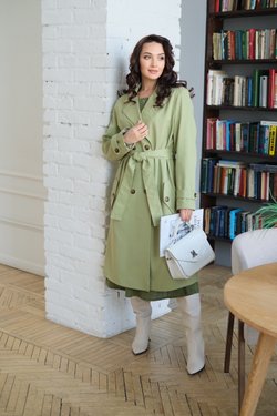 Тренч оливковый из хлопка