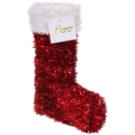 Украшение фольгированное «Зимний ботиночек» 22*17*7 см, красный