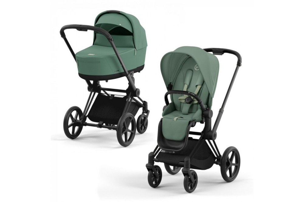 Коляска 2 в 1 Cybex Priam IV Leaf Green, шасси Matt Black