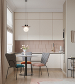 Стол обеденный trond, D100 см, белый мрамор/черный