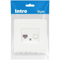 Розетка Intro Style 7-303-01 информационная RJ45 СУ белый | Intro