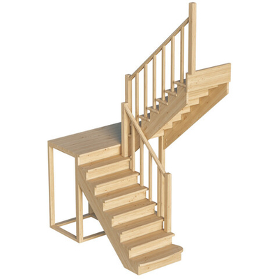 Лестница на второй этаж К-004м/1 Правая с подступенками