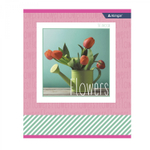 Тетрадь 36 л., А5, линия, Alingar "Яркие букеты", скрепка, второй блок 60г/м2, мелованный картон (стандарт), 4 дизайна в пленке т/у