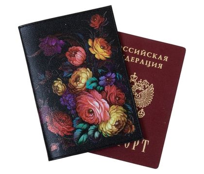 Обложка на паспорт кожаная Жостово