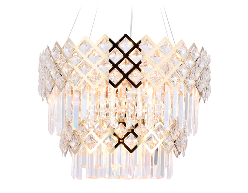 Подвесная люстра с хрусталем TR5275/8 GD/CL золото/прозрачный E14/8 max 40W D520*380