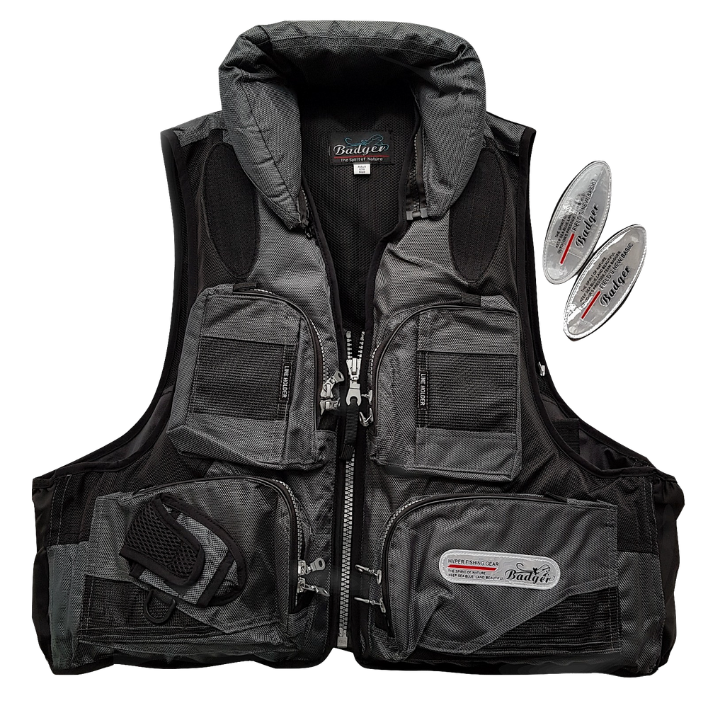 Жилет страховочный Badger Aqua Sport рыбаловный HFM-302-GREY до 120кг -