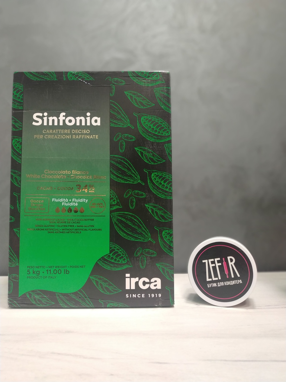 Белый шоколад SINFONIA WHITE 34%, IRCA  Италия, 500гр