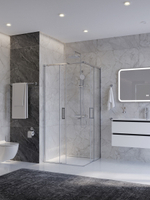 Душевой уголок Cezares PLANE-A-2-100-C-CR, 100х100х195, профиль хром, стекло прозрачное