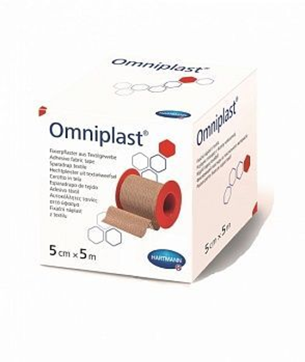 OMNIPLAST - фикс.пластырь из текстильной ткани /цвет кожи/ 5см х 5м 1шт.