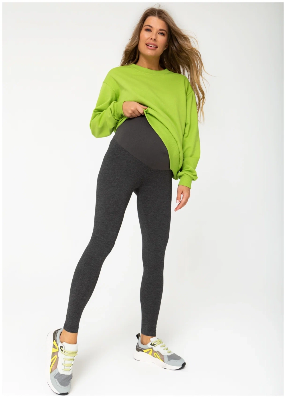 Легинсы "Милагрос" серые для беременных