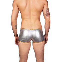 Мужские трусы хипсы серебристые с золотистой вставкой Cosmos Colors MR30_GS