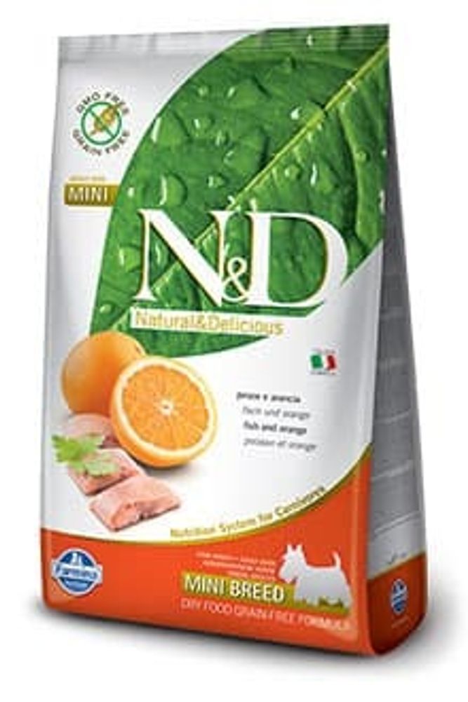 Корм Farmina 2,5кг. N&amp;D Dog Fish &amp; Orange Adult MINI (для собак миниатюрных пород)