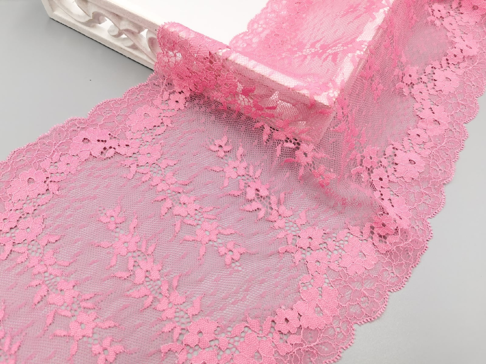Эластичное кружево, 23см, розовое (Арт: EK-2743), м
