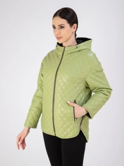 Куртка кожаная двухсторонняя с капюшоном демисезон