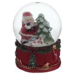 GAEM Фигурка декоративная "Дед Мороз/Снеговик" в стекл шаре, L6 W6 H8,5 см, 2в.