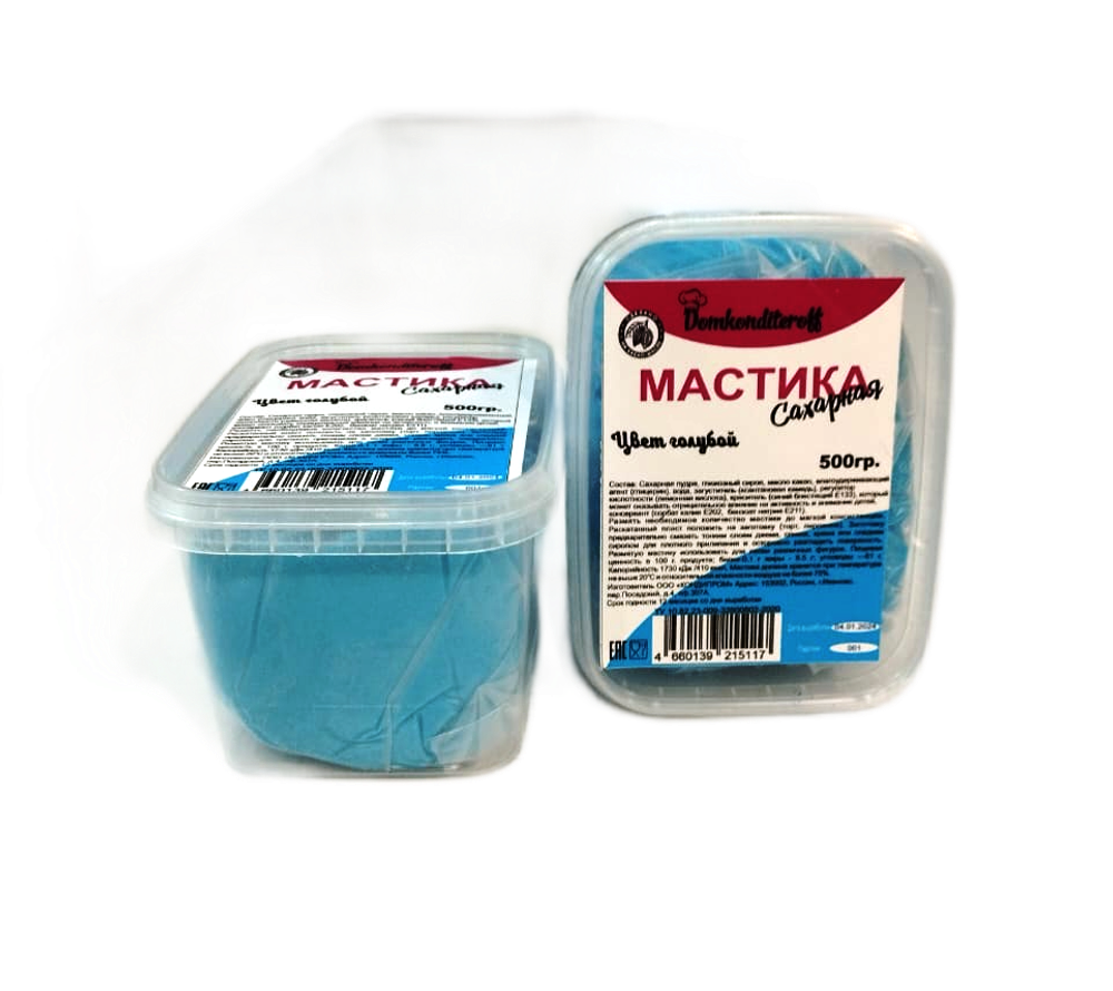 Мастика на какао масле Domkonditeroff 0.5 кг голубая