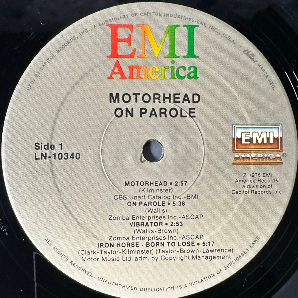 Motorhead ‎– On Parole (США)