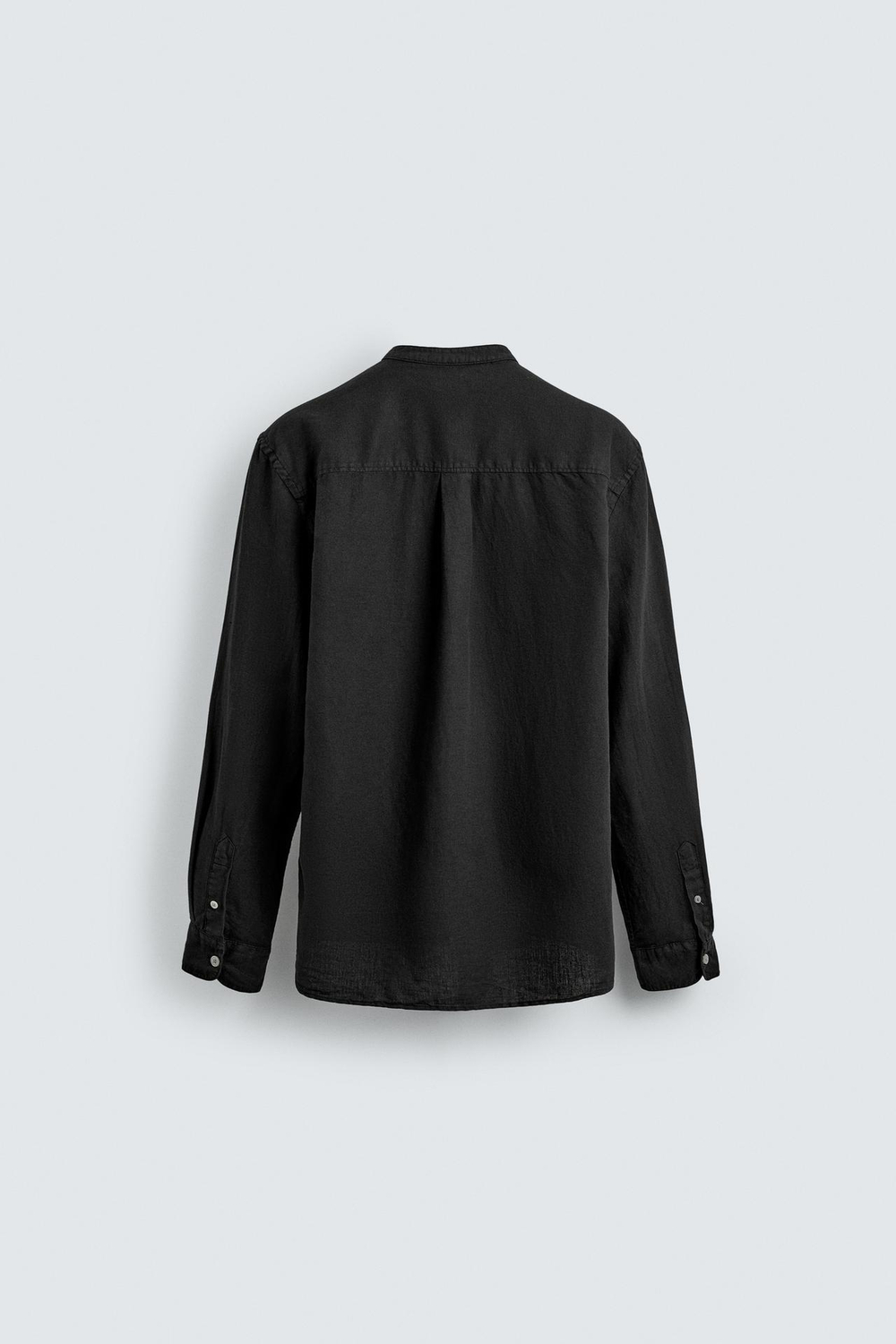 ZARА РУБАШКА RELAXED FIT ИЗ ЛЬНА И ХЛОПКА, ЧЕРНЫЙ