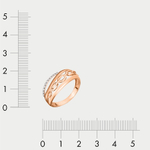Кольцо женское из красного золота 585 пробы с фианитами (арт. 020401-1102)