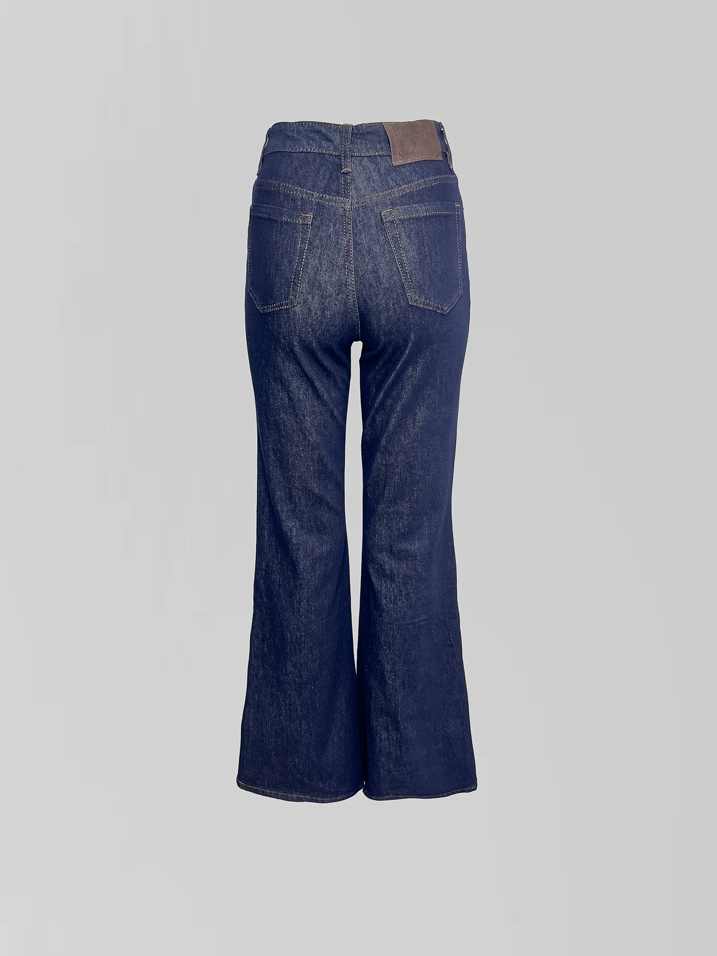 Джинсы Fashion 9769 однотонные клеш от колена со стрейчем