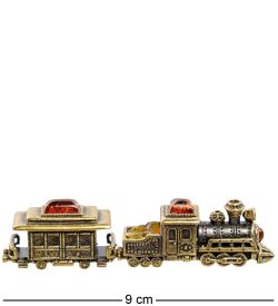 Народные промыслы AM-2168 Фигурка «Паровоз -пасажирский» (латунь, янтарь)