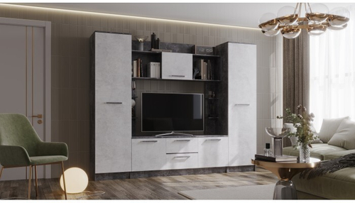 Гостиная Дублин Цемент темный / Цемент светлый