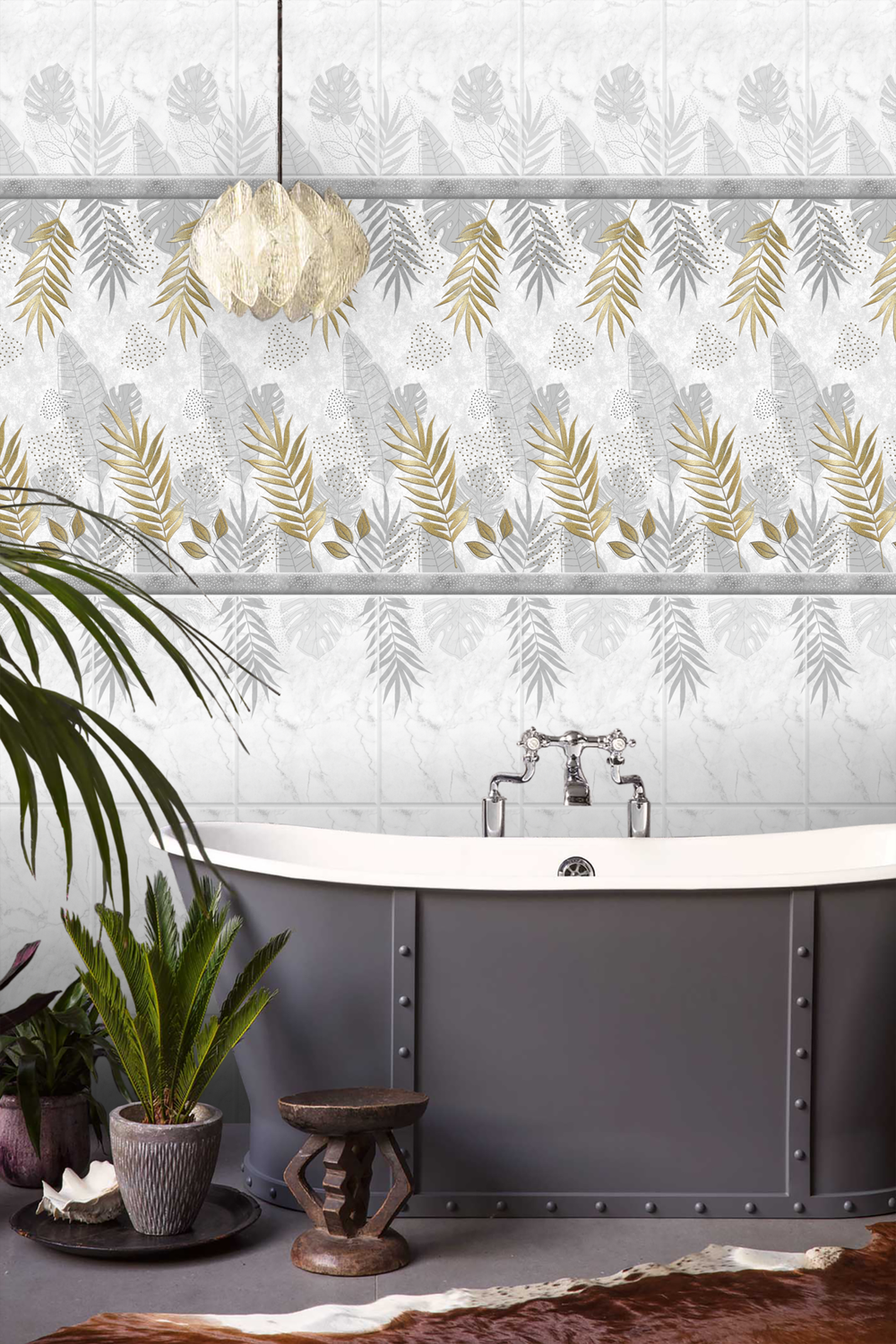 Панель ПВХ фотопечать с глиттером Зара 2700х250мм