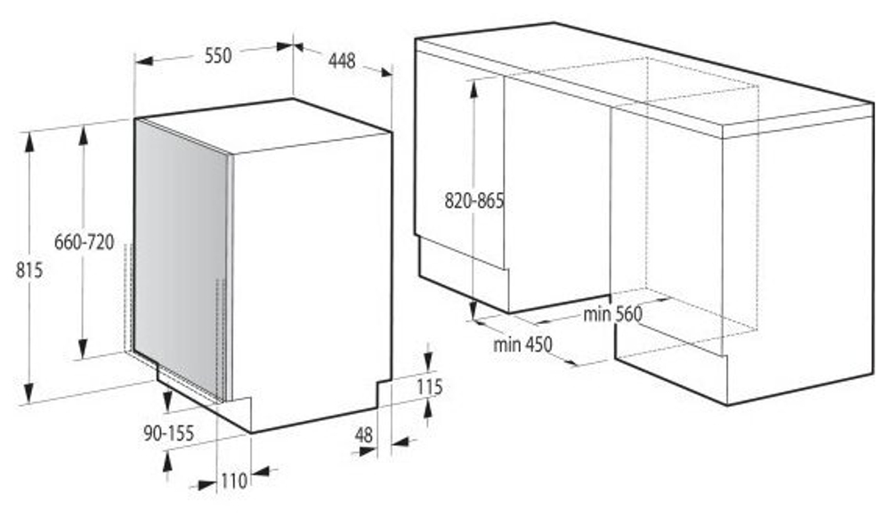 Встраиваемая посудомоечная машина Gorenje GV520E11